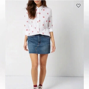 Karssen Zoe Karssen Women's Graphic Print Kiss Heart White Cotton Size XS ($165)